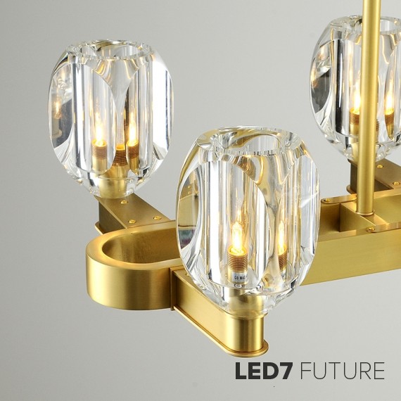 Loft Industry Modern - Glass Bob Line Chandelier